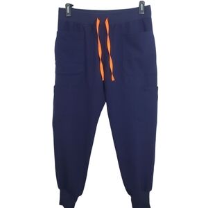 Figs Navy and Orange Track Pants